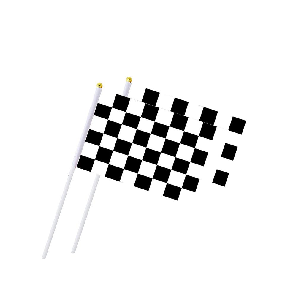 2PC Black And - Racer Waving Flag Black And - Flag