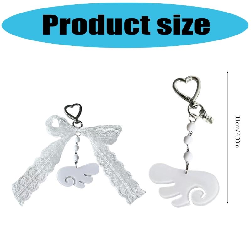 Elegant Angel Wing Keychain Sturdy Acrylic Key Chain Adornment For Keys Bags And Fashion Accessories