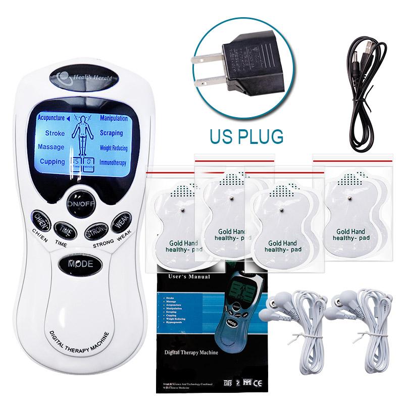 Durable And Safe Pulse Tens Acupuncture Electric Body Massage 8 Models Digital Therapy Machine 4Pads Electrical Muscle Stimulator Full Body Relax