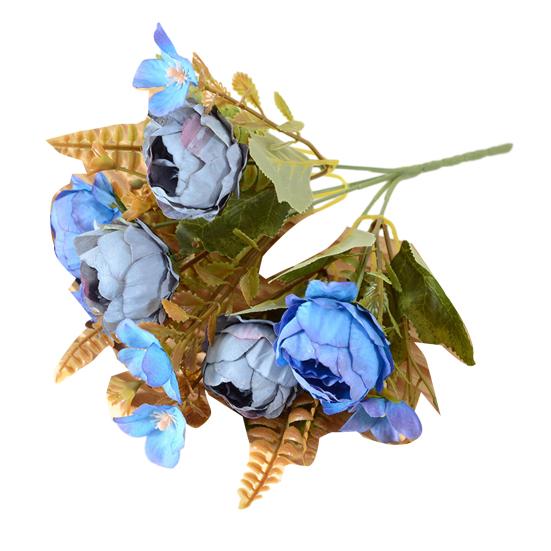 Mixed Artificial Flowers Bouquet Fake Peony Rose Hydrangea Flower for Vase Faux Silk