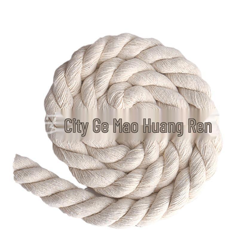 Off-White Three-Strand Cotton Curtain Tie Rope for DIY Projects