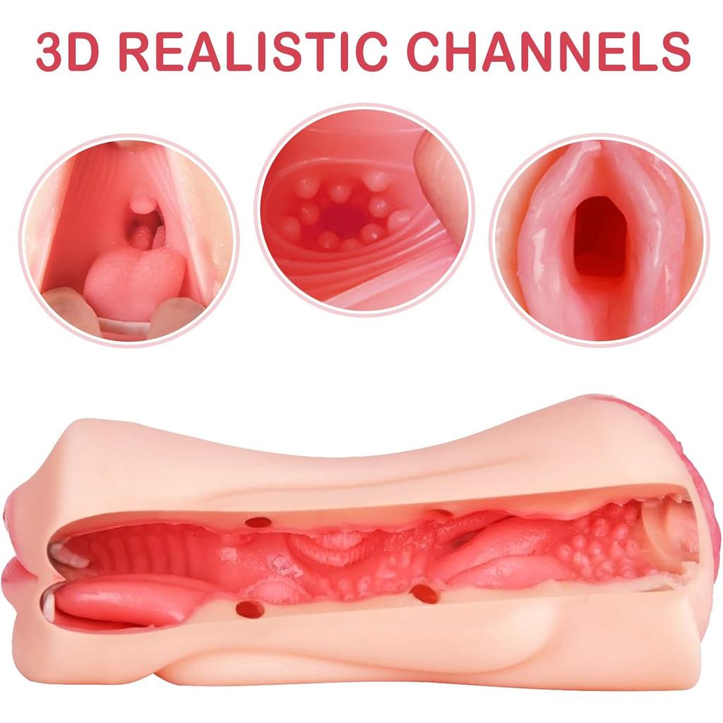 Männlicher Masturbator, Blowjob-Stimulationsspielzeug, realistischer Mund und enge Vagina, Oralsex-Spielzeug für Erwachsene, Deep Throat-Masturbator für Männer