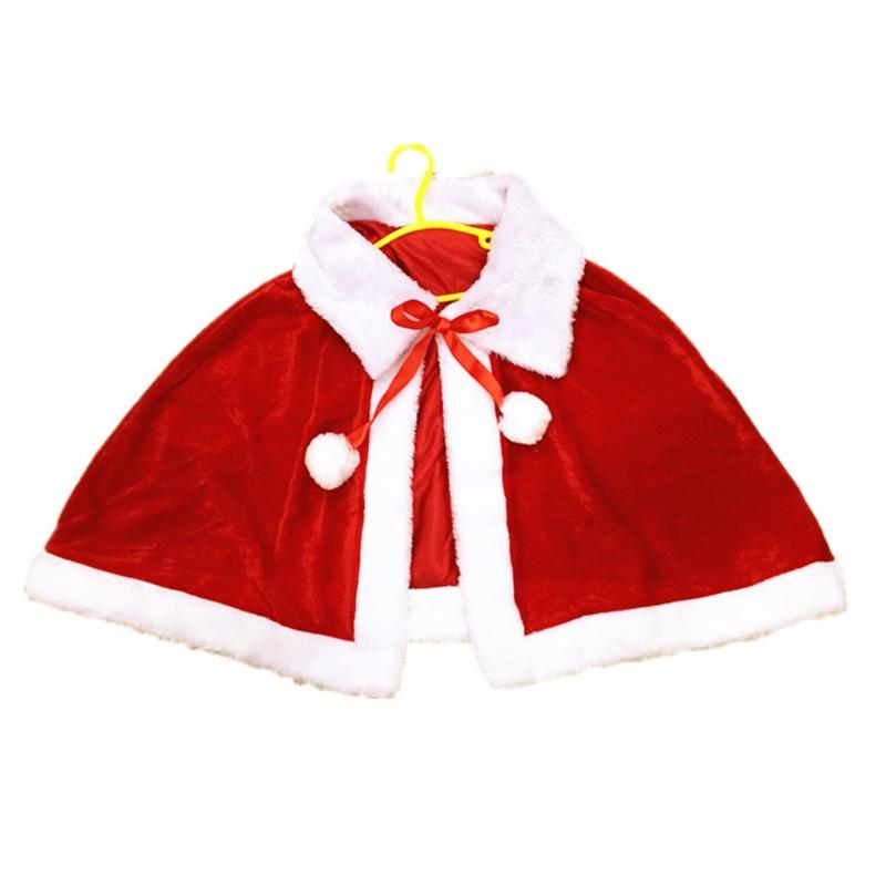 Christmas Santa Claus Party Costume Dress Up Shawl with Hat Outfit Red & White Gold Velvet 3 Type Optional for Adult Kid
