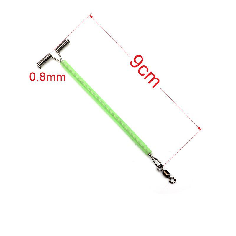Single-Arm Luminous Swivel Fishing Rod with Twisted Steel String Hooks