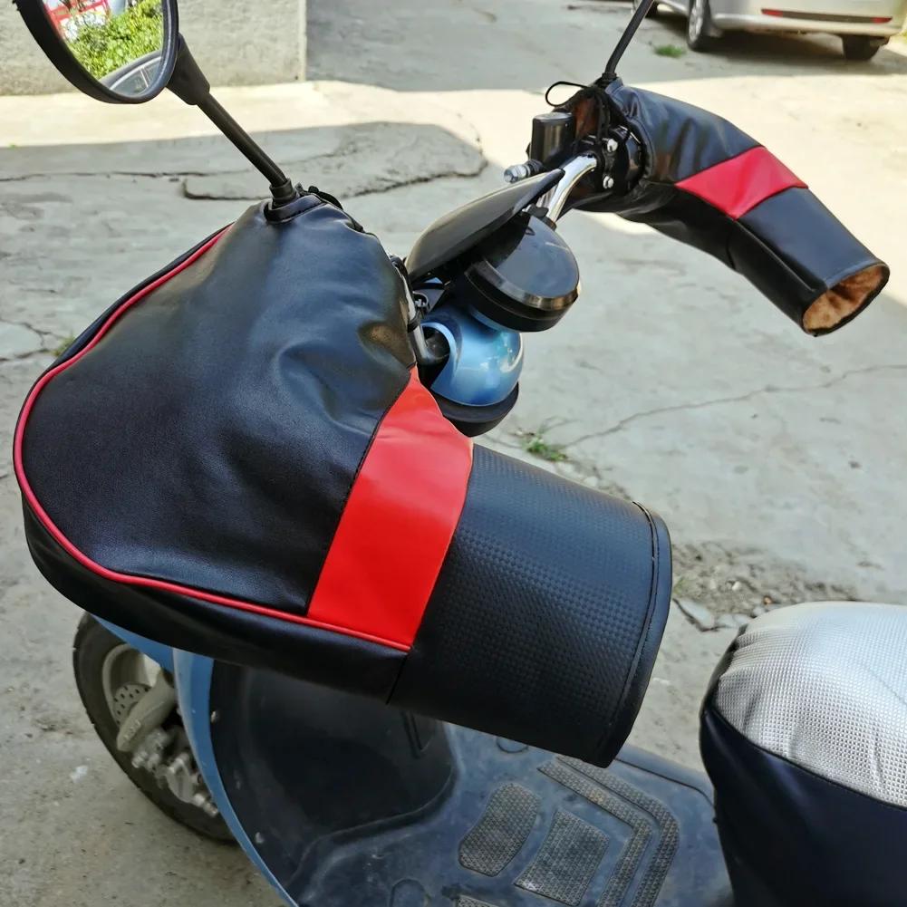 Protective Motorcycle Handlebar Gloves Muffs Thick Warm Rainproof Winter Warmer Universal Fit Scooter Bike Guantes Windproof