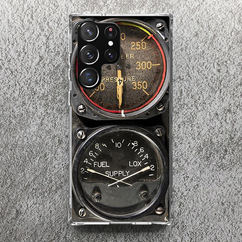 Aviation Aeroplane Helicopter Cockpit Instrument Phone Case For Samsung Galaxy S25 S24 S23 Ultra S22 Plus S21 S20 FE S10 + S25Ul