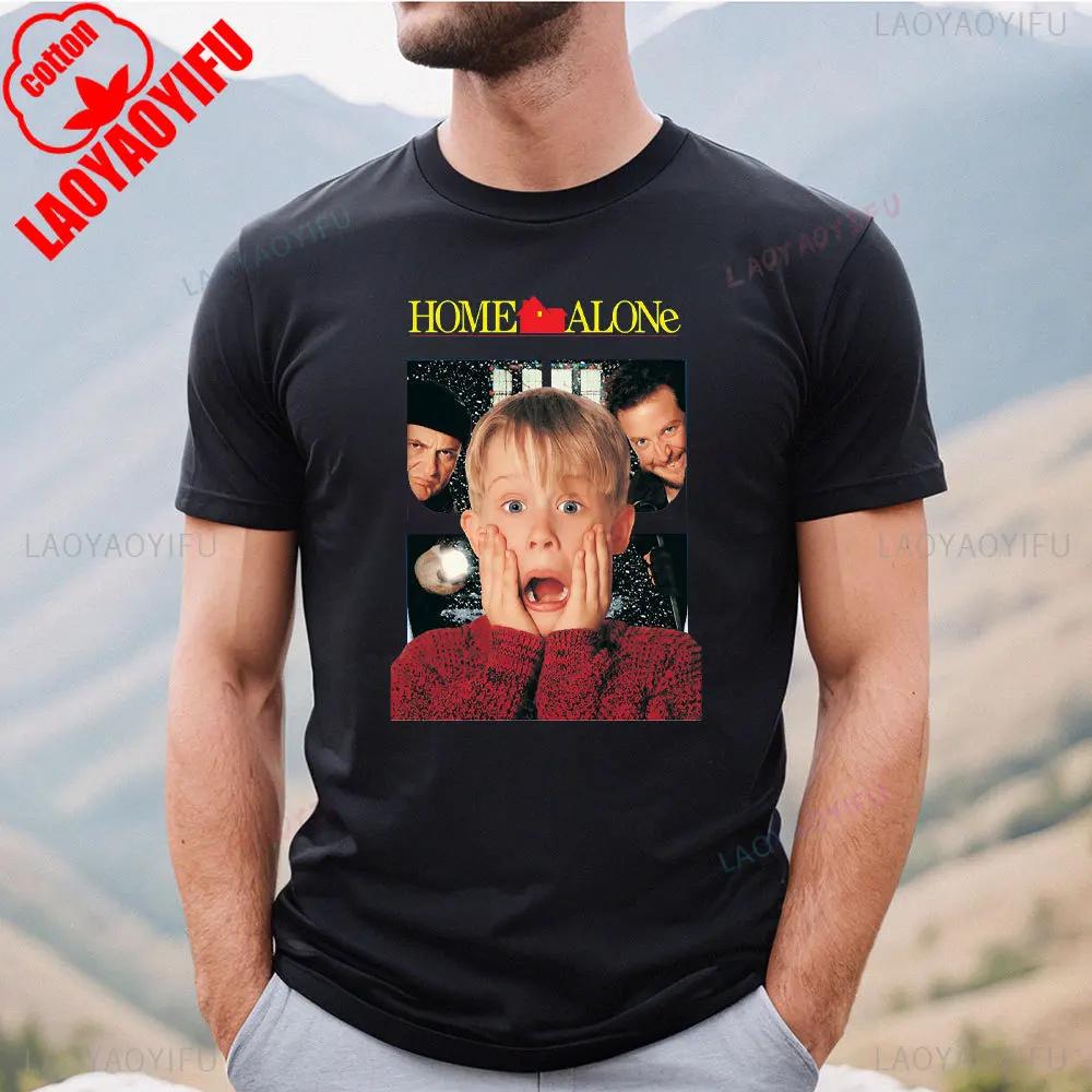 2025 Funny Home Alone Thief Mens High Quality T Shirt Vintage TeeShirt Short Sleeve Round Collar TShirt Cotton Adult Tops