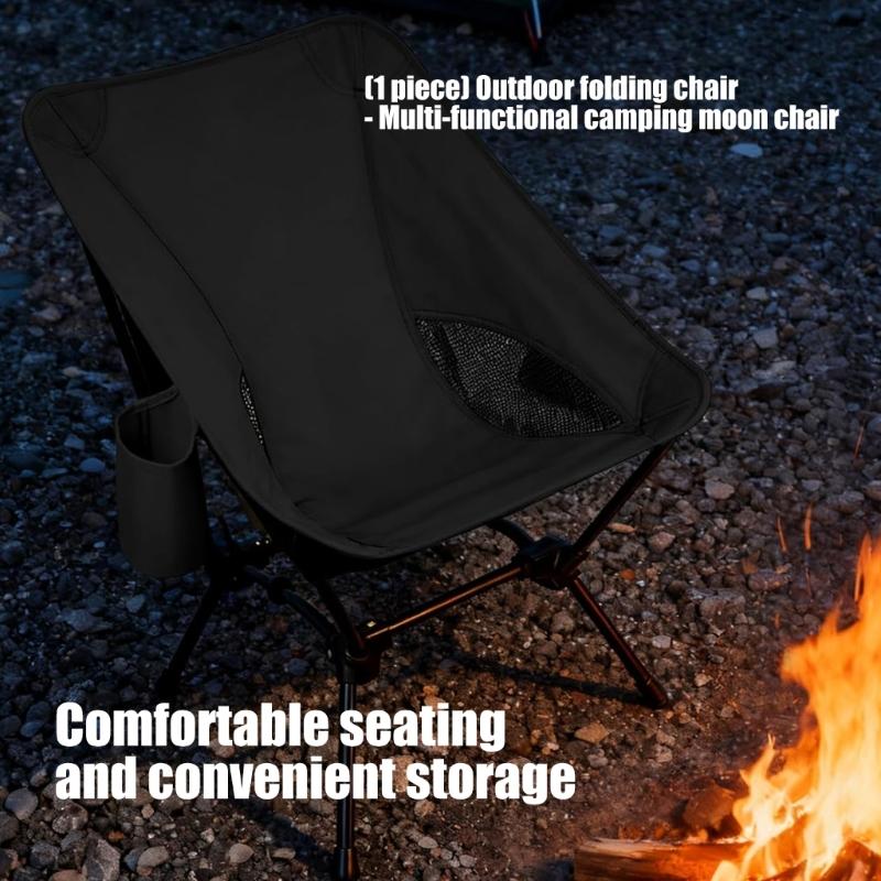Ergonomic Outdoor Folding Chair Iron Construction Portable Design Fishing Chair for Camping Fishing Backyard Event
