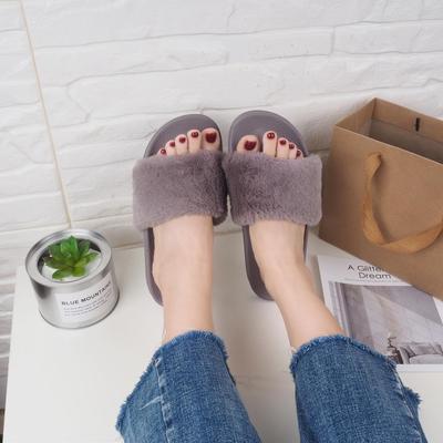 Fashion Large Size 36-41 Hot Women Slippers Fashion Spring Summer Autumn Plush Slippers Women Faux Fur Slides Flip Flops Flat Shoes 5549
