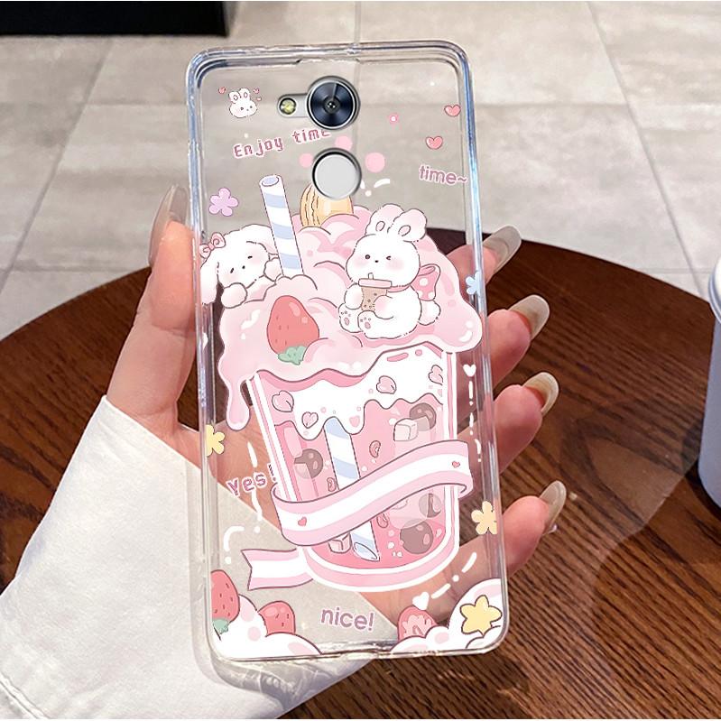 For Huawei Honor 6A / Holly 4 DLI-L42 L22 Phone Case Clear Luxury Cute Love Rabbit Funny Pattern TPU Soft Silicone Cover Casing