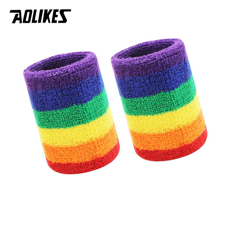 Aolikes Unisex Sport Wristband Sweatband Breathable Running Basketball Badminton Wrist Protector for Safety