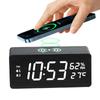 Temperature and Humidity Wooden Wireless Charging Clock Multi Function Intelligent Luminous Mute Wooden Clock Wireless Fast Charging