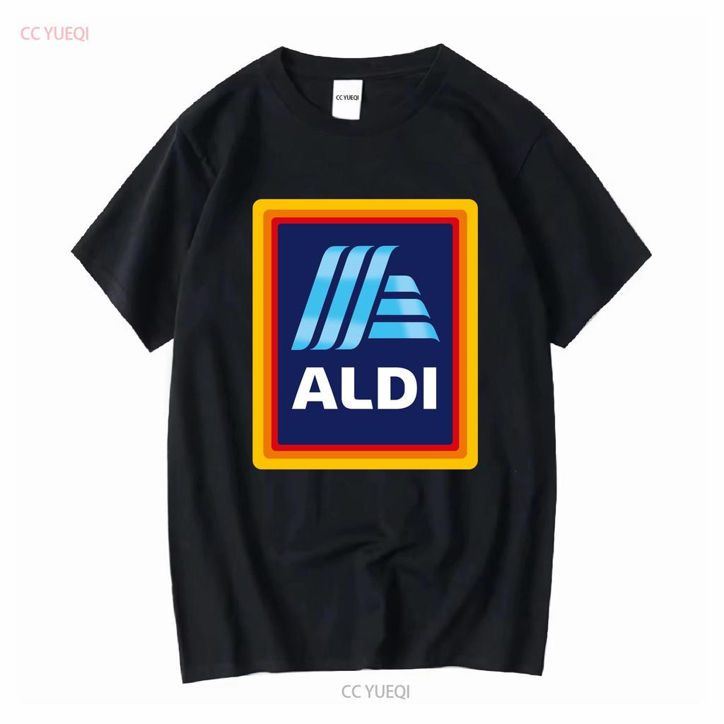 Neues ALDI Supermarkt Lebensmittelgeschäft Logo T-Shirt Lustig Größe S bis 5XL Vintage Gewaschene Mode Atmungsaktiv Stilvoll Lässig homme