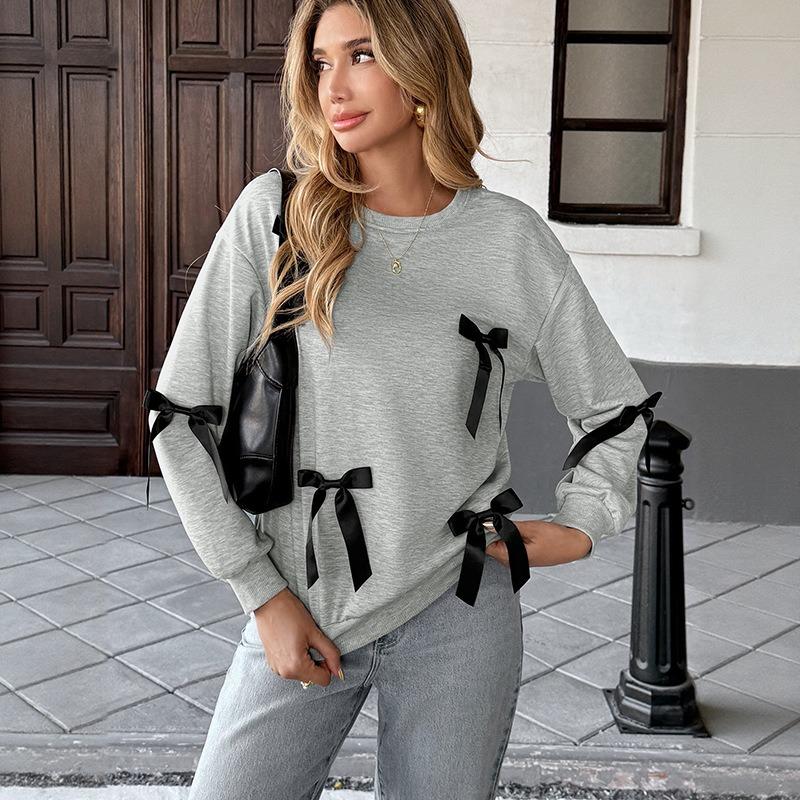 YYFS Moda damska Casual Wiosna Jesień Bluzki i koszule z długim rękawem i dekoltem w kształcie litery O