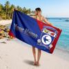 Cardiff City Custom Beach Towel, Personalized Name Text Print, Football Logo Soft Quick‑Dry Towel Holiday Gift