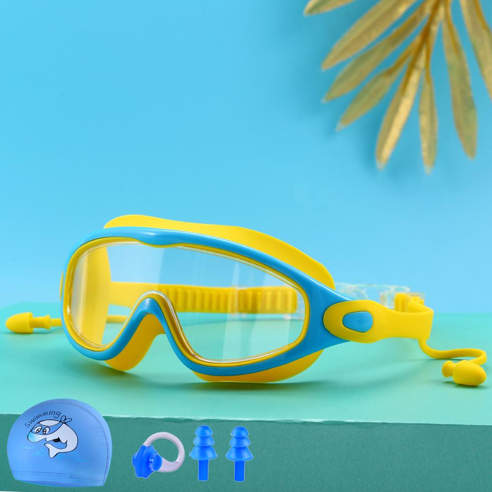 Children's swimming goggles high-definition waterproof fog-proof goggles large-framed diving goggles for boys and girls