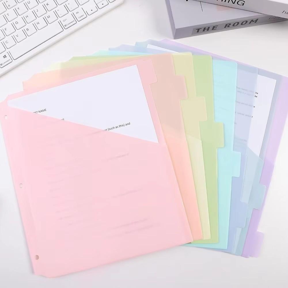 Plastic Loose Leaf File Organizers Durable Tab Dividers Lightweight Binder Dividers For School