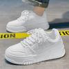 Men's 2024 Trendy Leather Sneakers: Casual, Soft Sole Sports Shoes for Kitchen or Everyday Wear