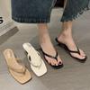 Mezzanine Flip-flops Shoes Women's Stiletto High Heels Summer 2025 New Fashion Square Head Cool Slippers