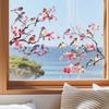 Flower Birds Stickers Window Decor Vinyl Art Spring Flowers Glass Wall Decal for Home Bathroom Kids Room Decoration