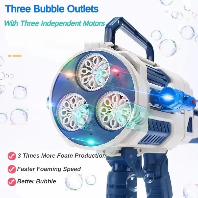 Launcher Shape Blower Soap Space Bubble Toy Kids Outdoor Fun Toy Large Automatic Rocket Bubble Gun Big Holes Bubbles Machine Gun