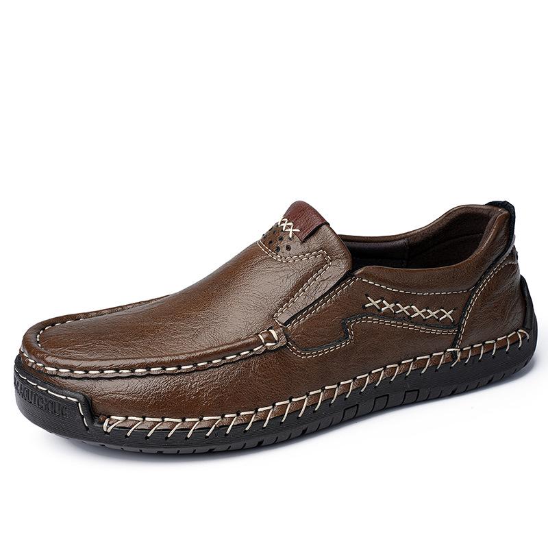 Men s British Leather Loafers - 2025 Autumn/Winter Casual Slip-On Driving Shoes 43
