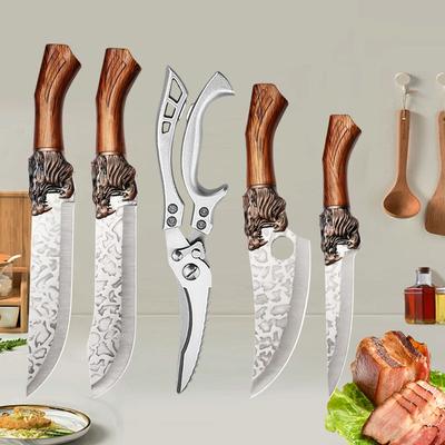 Dragon Head Boning Knife Sharp Meat Cutting Hand Forging Professional Chef Knives Stainless Steel Special Knife Slaughtering Knife Chicken Scissors