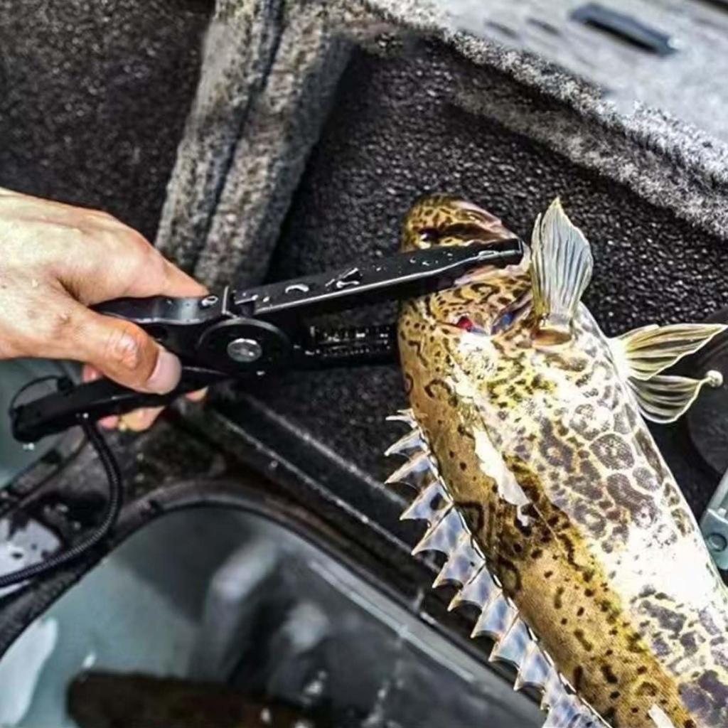 Tibemi Fish Alligator Fish Easy To Fish Grabber with Safety Fishing Gear for Salt and Freshwater Fish Black Catcher, Grip, Grip, Tooth-Shaped Design,