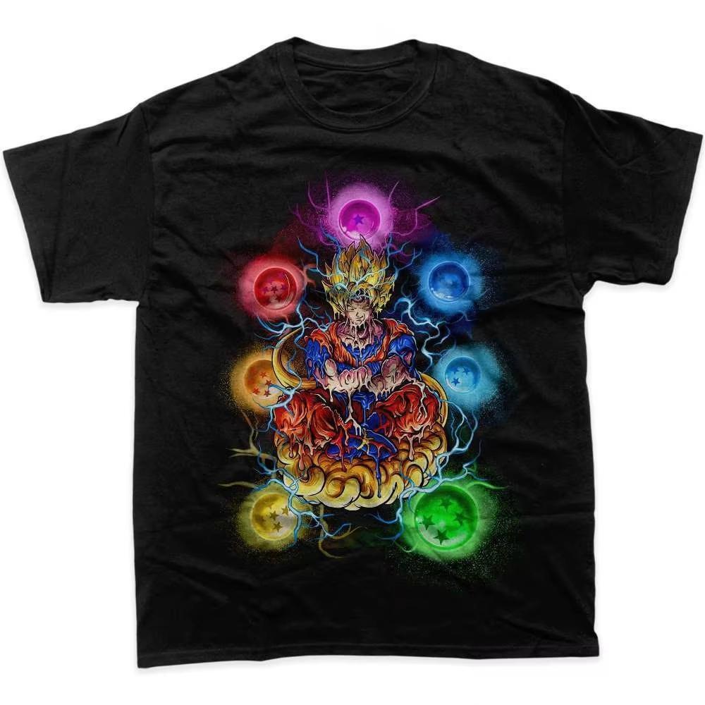 

2026 новая футболка из чистого хлопка Dragon Ball с принтом Сунь Укуна, повседневная, спортивная, для фитнеса, ретро, стиль Харадзюку S