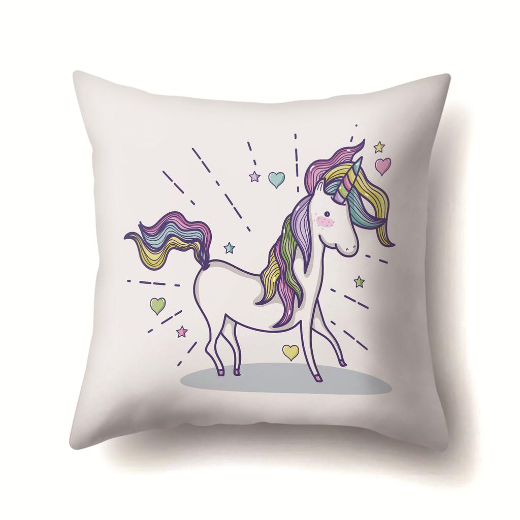 Unicorn Cute Cactus Polyester Pillow Cover Cushion