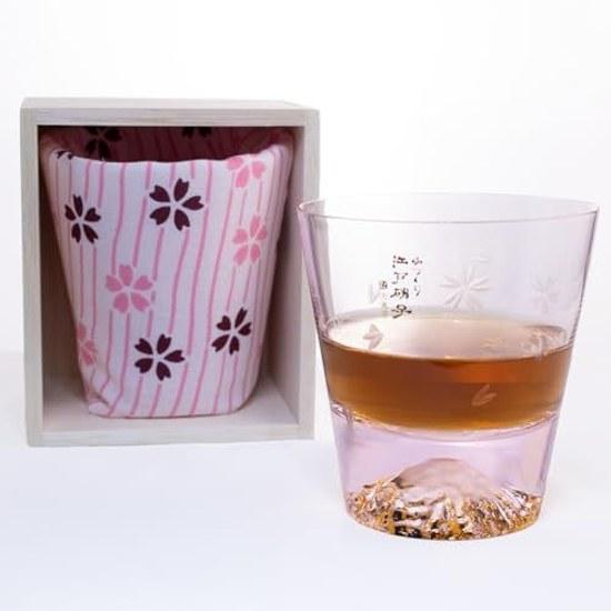 Gift / Present Genuine Product Tajima Glass Handmade Mount Fuji Rock Sakura Color Kiriko Valentines Day Wedding Celebration Beer Sake Whiskey Respect