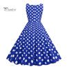 Vrouwenjurk Retro A-lijn Grote Swing Strak Hoge Taille Mouwloos Vierkante Hals Stippenprint Achterkant Rits Contrasterende Kleur 50s 60s Feest Bruiloft Prom Baljurk