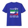 Italian Girl T Shirt Loud Italy Flag ArT  vintage Washed graphic Stylish Unisex designer clothes Casual Top For Everyday Wear