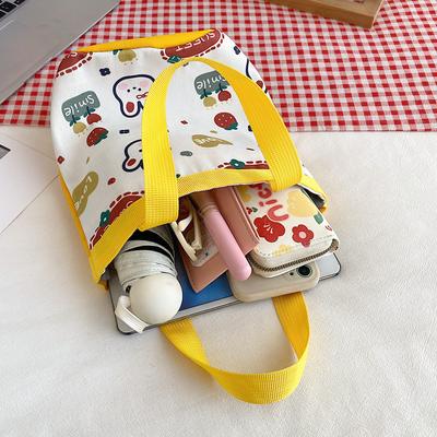 Cartoon süßer Hase Canvas-Tasche, neue modische vielseitige Beuteltasche literarische Mädchen Handtasche