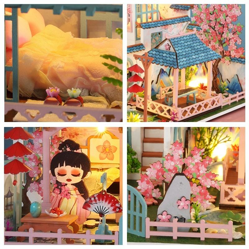 Mini model house set, 3D puzzle, DIY handmade cottage, perfect gift for teenagers and adults for holiday celebrations