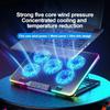 F36 Gaming Laptop Cooling Pad W/ 5 Fan Dual USB LED Screen Laptop Notebook Cooler Stand for 11-17.3'' 7 Angle Adjustable Bracket
