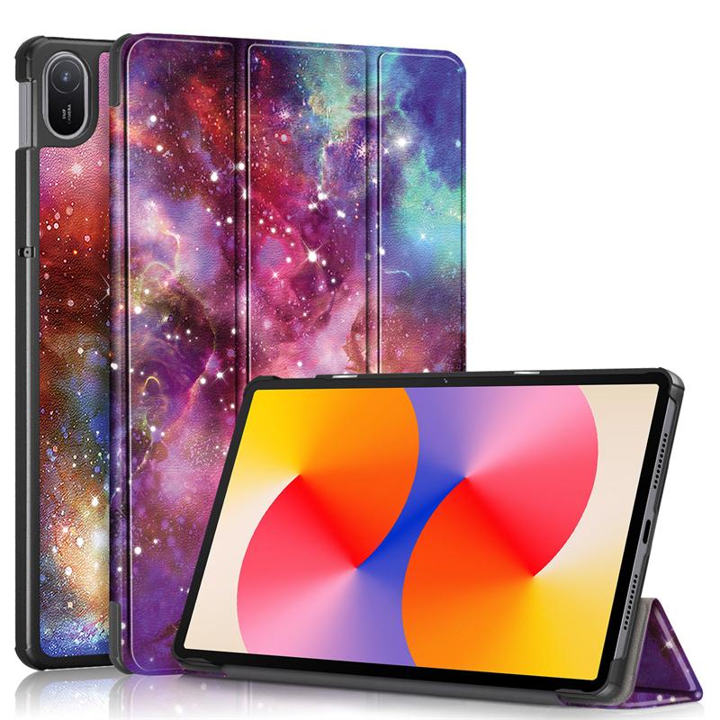 

Для Huawei MatePad SE 11 2024 чехол тройной складной чехол из искусственной кожи с рисунком подставка Smart Cover Funda для MatePad SE 11 дюймов AGS6-W00 MatePad SE 11 2024