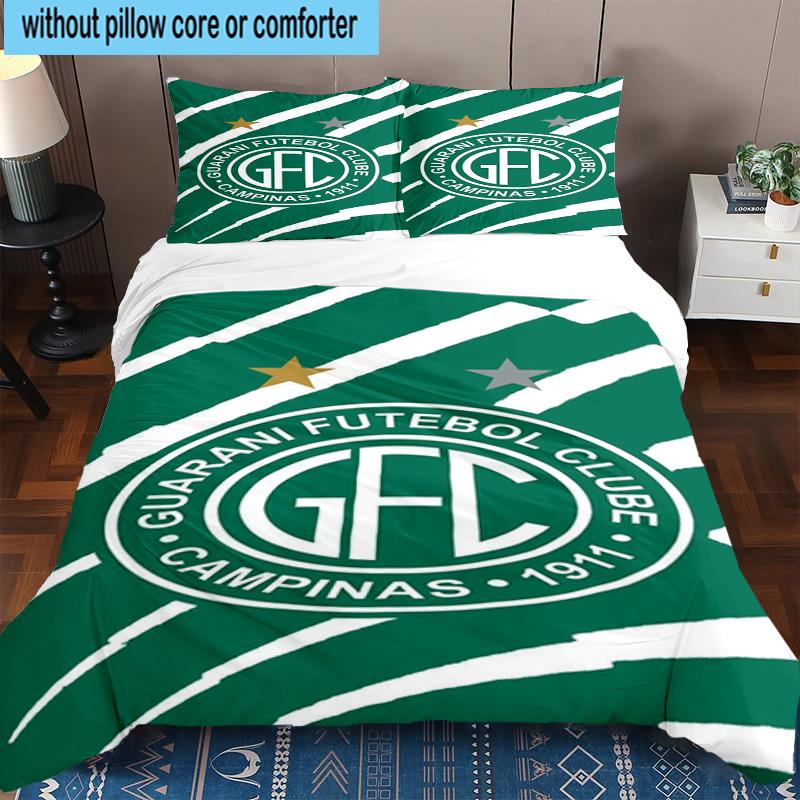 3pcs Football Club Emblem Printed Bedding Set Duvet Cover Closure Includes 1 Duvet Cover & 2 Pillowcases Bedding Sets Home Decor Gifts