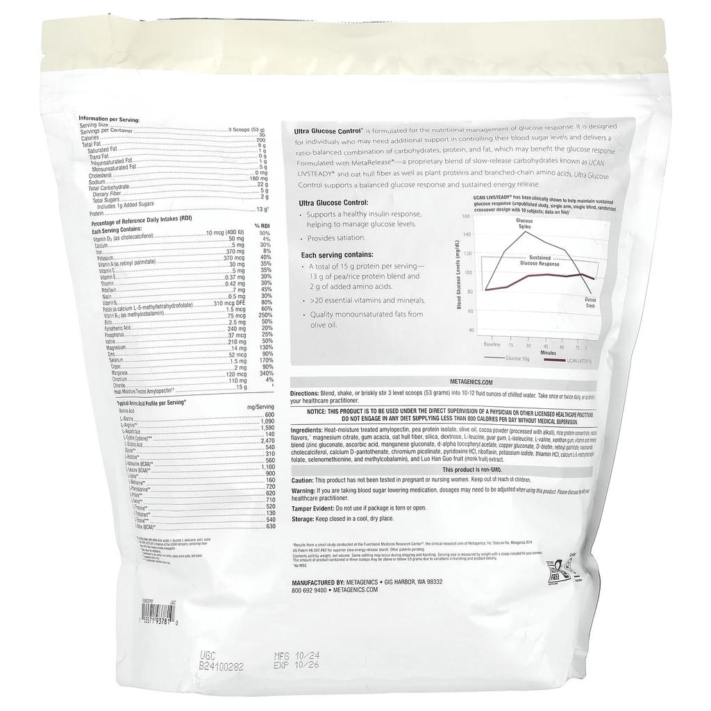 Ultra Glucose Control®, Medical Food, Chocolate, 1,590G(56.09Oz)