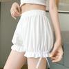Damen Spitze Kurze Höschen Imitation Seide Rüschen Pumphose Anti-Exposition Sicherheitshose Lolita Satin Knickers Shorts Kleid Pettipant