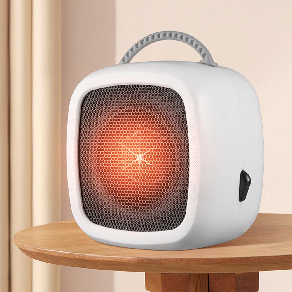 Mini Desktop Heater Fall Proof with Handle Desktop Fan Heater Portable Heating Warm Air Blower Power Failure Protection for Home