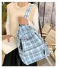 Stylish Plaid Backpack for Female College Students - Lightweight and Trendy for School and Travel
