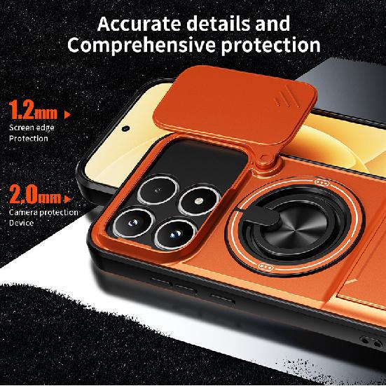 For Xiaomi Poco F8 Ultra X8 Pro Max F8 Pro 17 Pro A7 Pro Case Slide Camera Cover Lens Protector with 360 Rotating Ring Kickstand Shockproof Phone