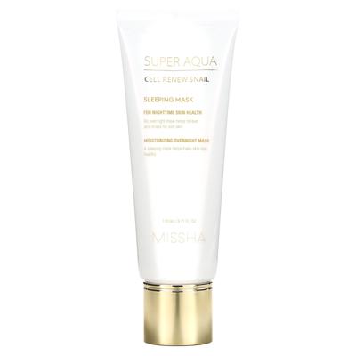 Super Aqua, mascarilla renovadora de células con efecto calmante y reparador para dormir, 3,7 fl oz (110ml)
