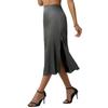 Damen Satinrock Sommer Lang Schlitz Professioneller A-Linien-Rock High Waist Rock