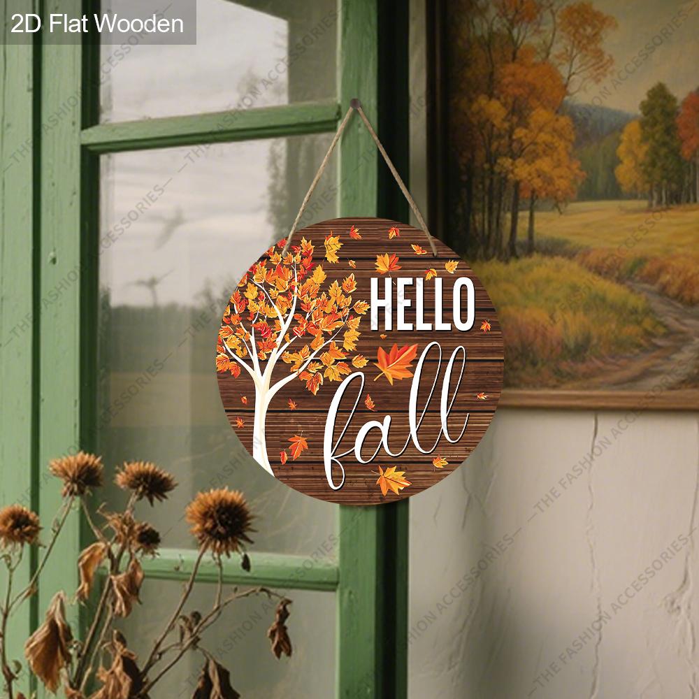 Garden decorations,autumn harvest festival decorations,wooden hanging decorative signs,"hello fall" signs, 2D flat products