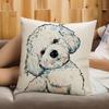 Fashion Cartoon Dog Waist Throw Cushion Cover Linen Pillow Case Home Sofa
