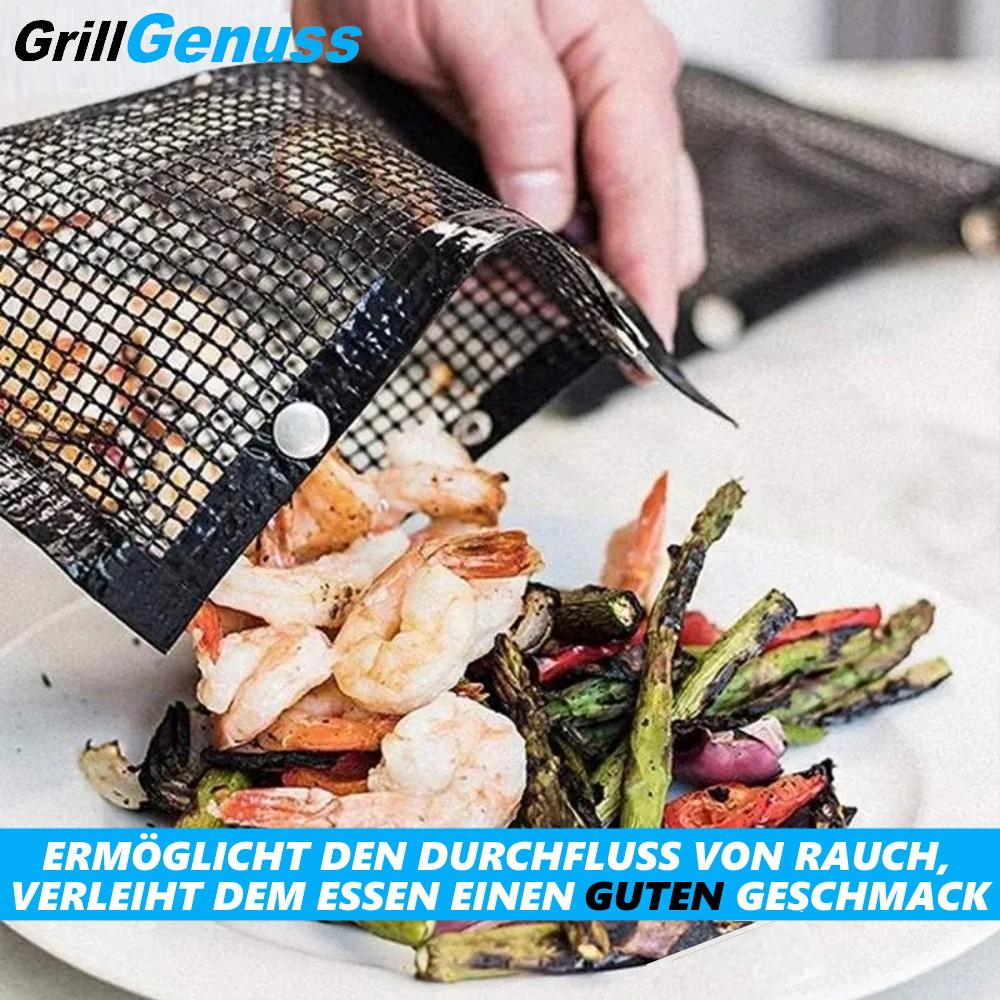 GRILLGENUSS Grill Bag BBQ Grill Bag Grill Basket Grill Grid Heat-resistant 2-pack