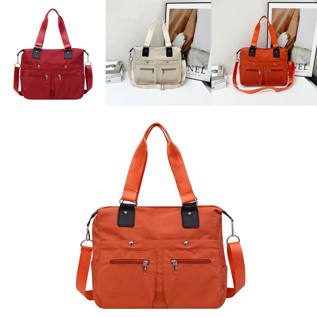 Stylish Oxford Cloth Shoulder Bag With Zip Closure And Mobile Phone Pocket For Casual Outings