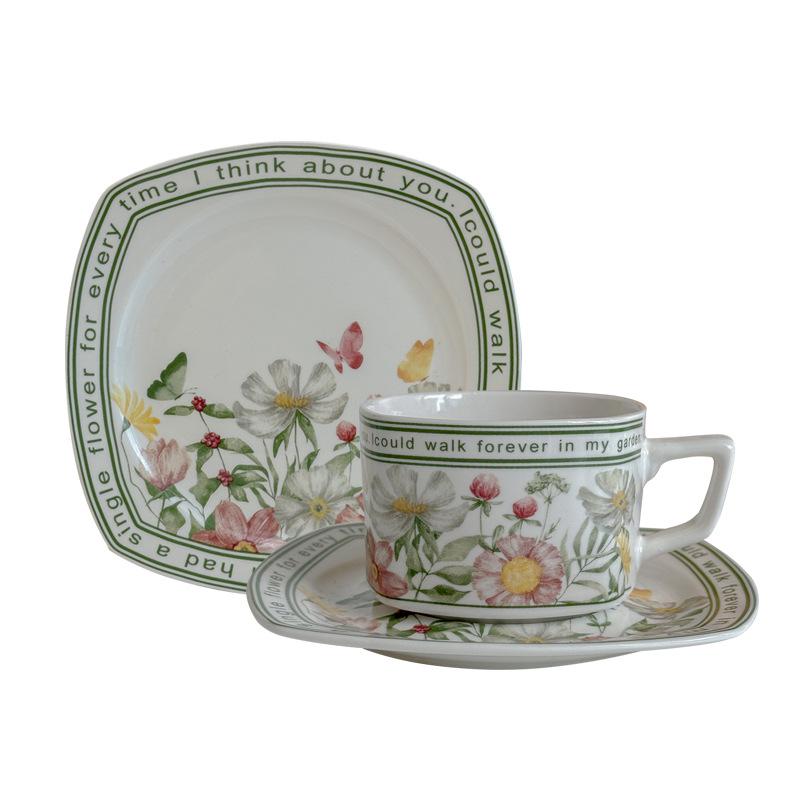 English Sunny Blossom High-Value Coffee Cup And Saucer Set Gift Box Afternoon Tea Ceramic Coffee Latte